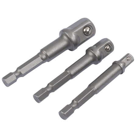 Socket-Adaptor-Set,-1/4"-Hex.-x-1/4",-3/8"-&-1/2"-Sq.-Dr.-(3-Piece)