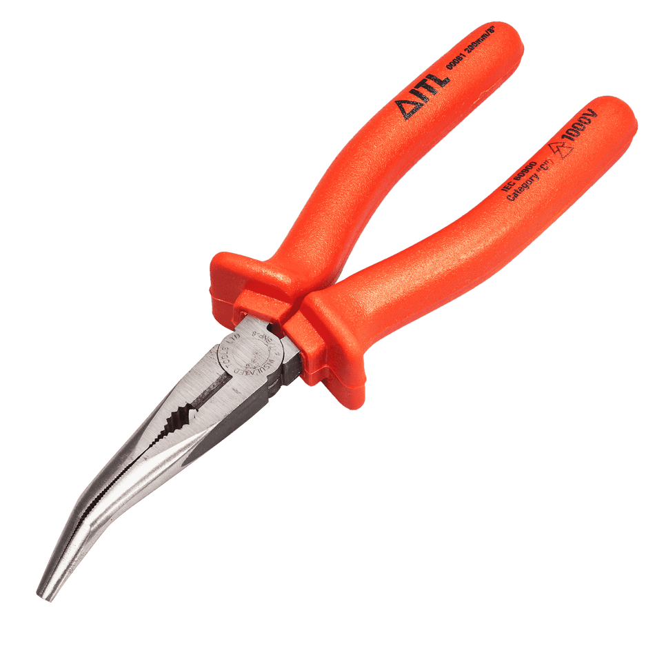 1,000v Insulated 8"/200mm Bent Nose Pliers