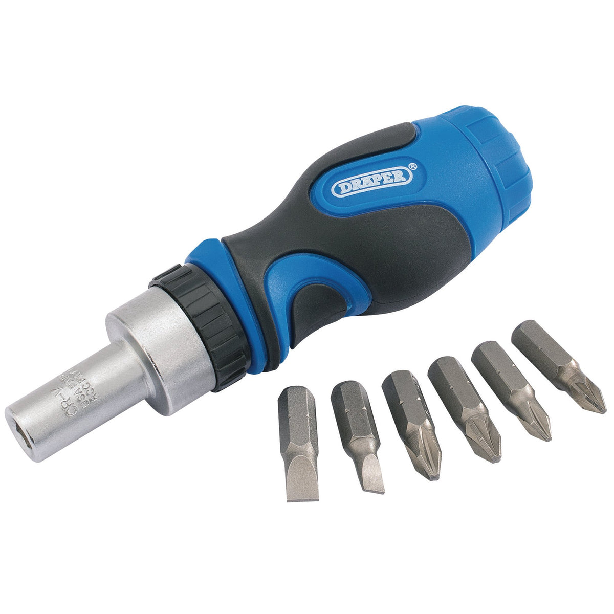 Stubby-Ratchet-Screwdriver-and-Bit-Set-(7-Piece)