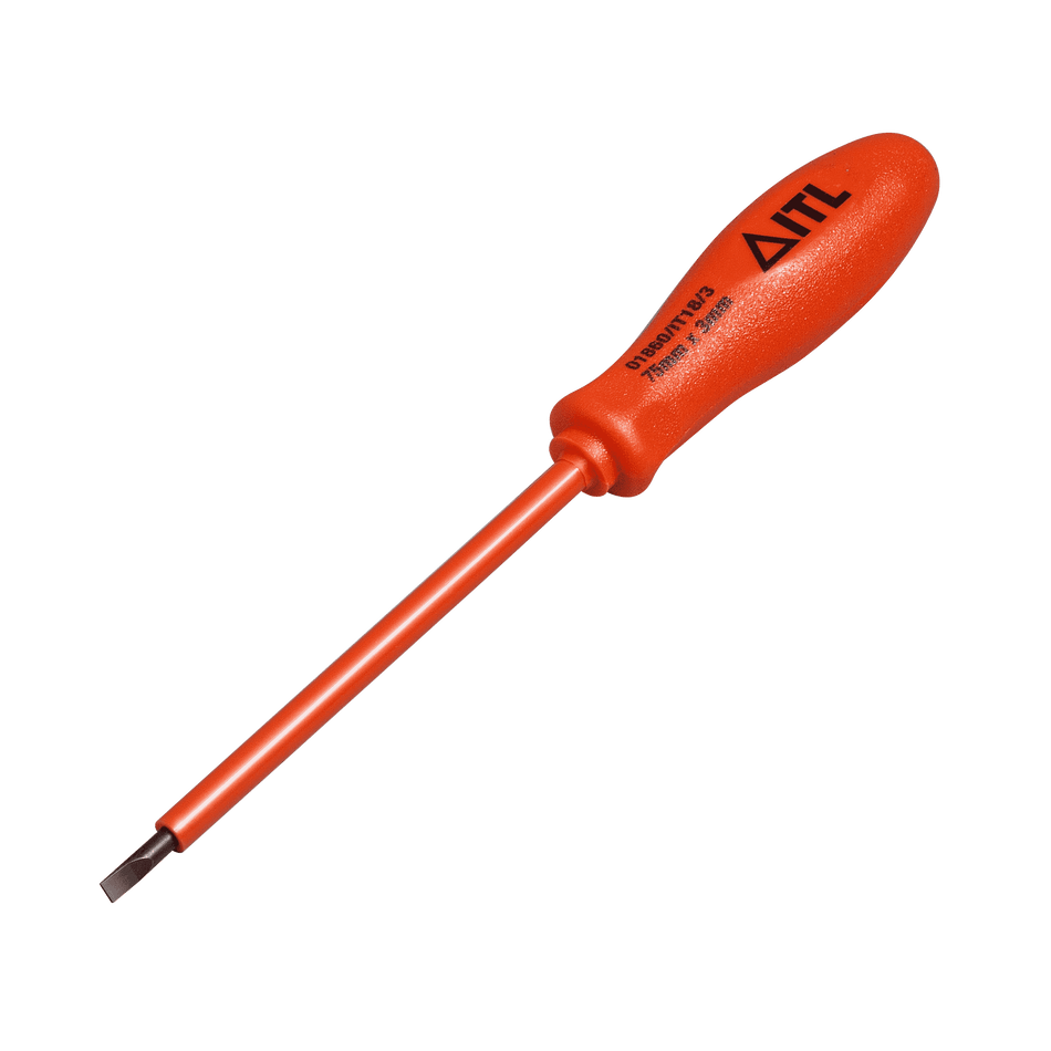 1,000v Insulated Slotted Terminal Screwdriver 75mm x 3 x 0.5