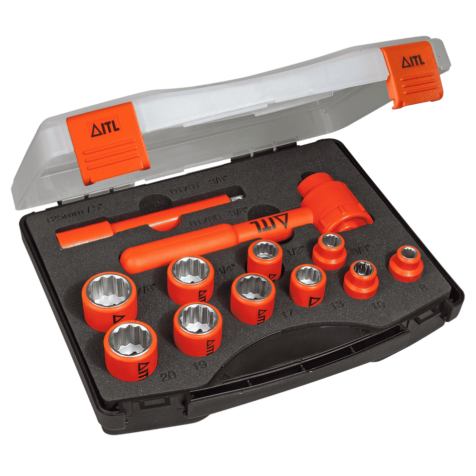 1,000v Insulated 3/8" Drive 12 Piece Socket Set