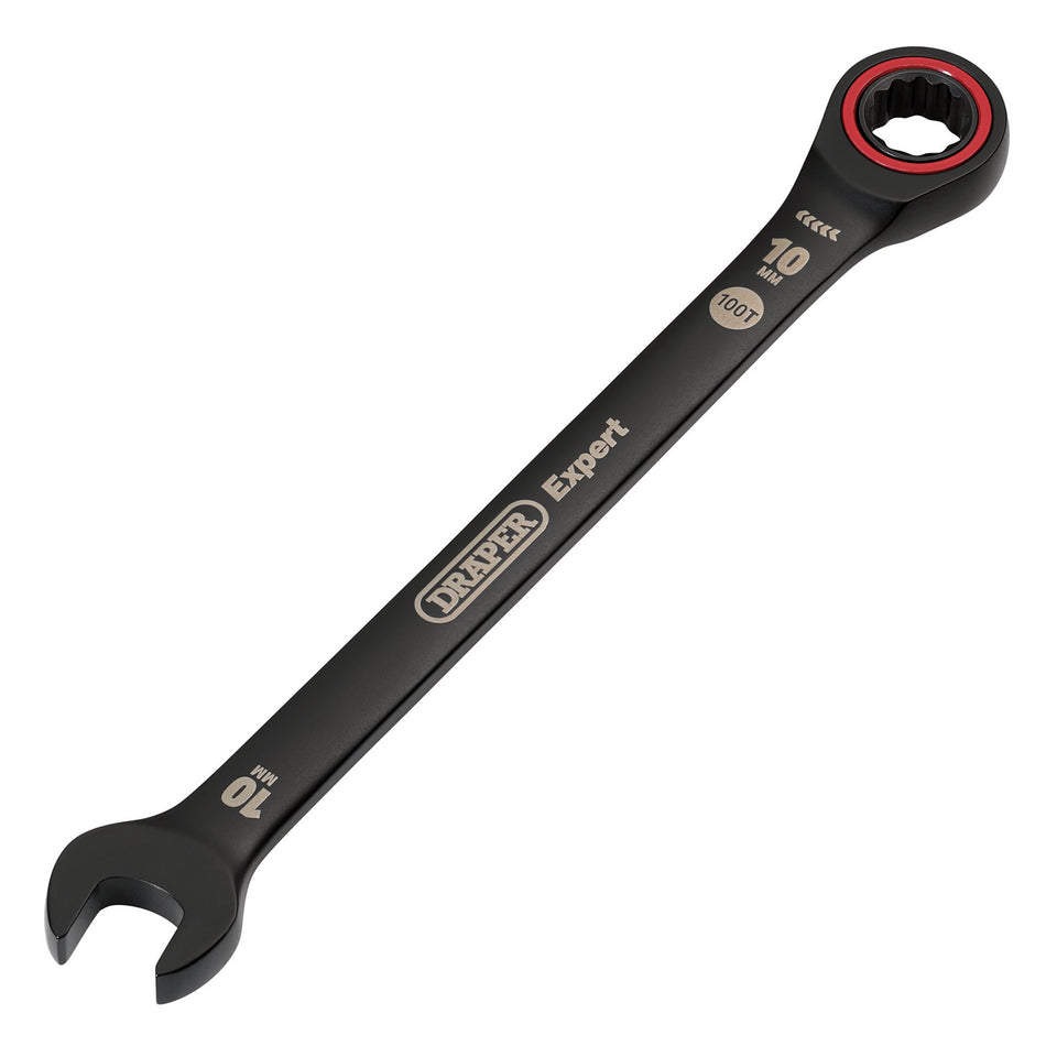 Draper-Expert-HI-TORQ®-Metric-Ratchet-Combination-Spanner,-10mm,-Black