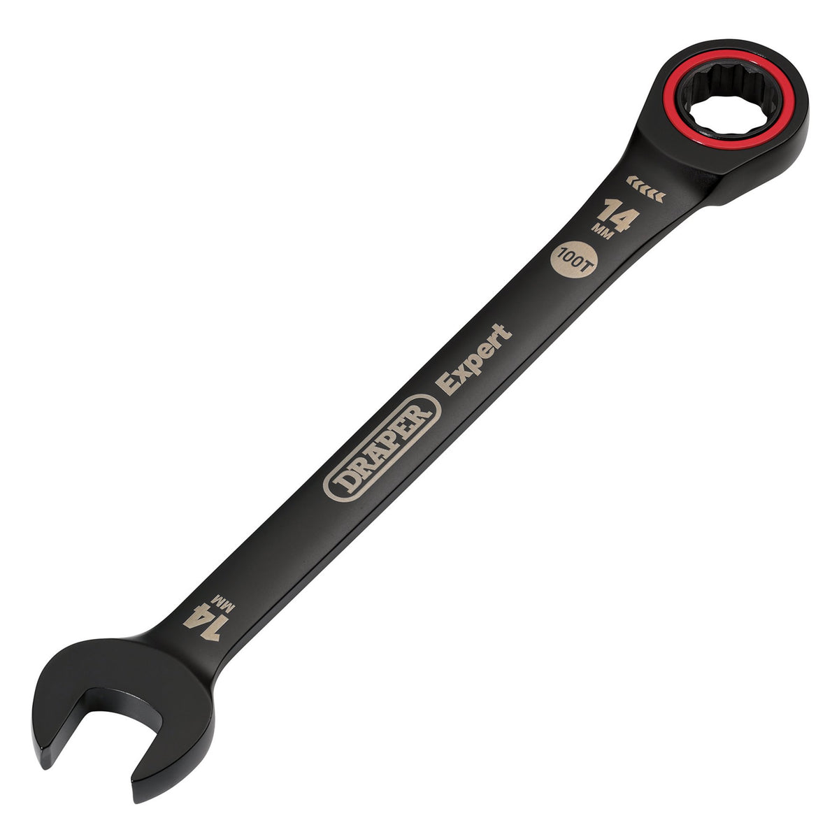 Draper-Expert-HI-TORQ®-Metric-Ratchet-Combination-Spanner,-14mm,-Black