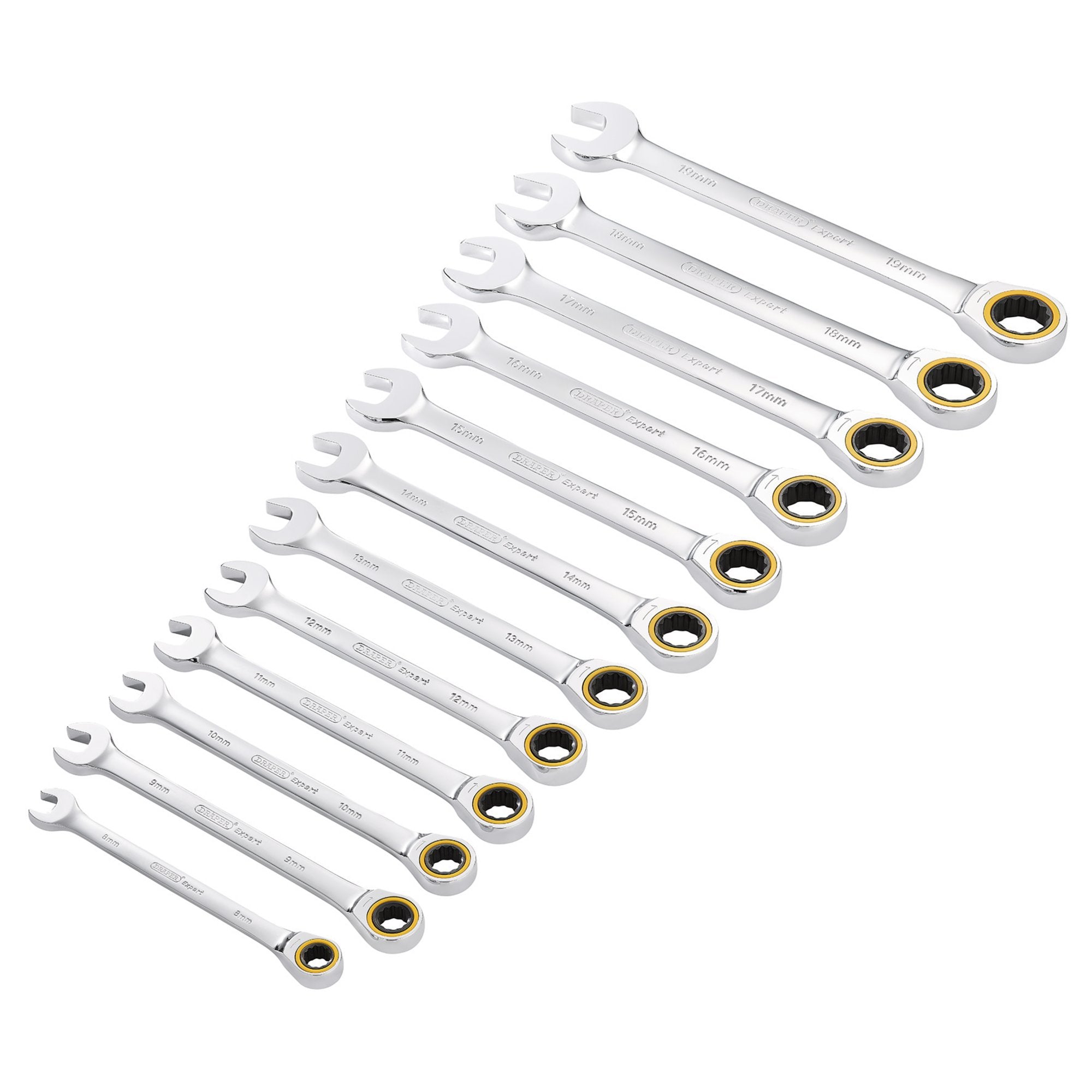 Draper-Expert-HI-TORQ®-Metric-Ratchet-Combination-Spanner-Set-(12-Piece)