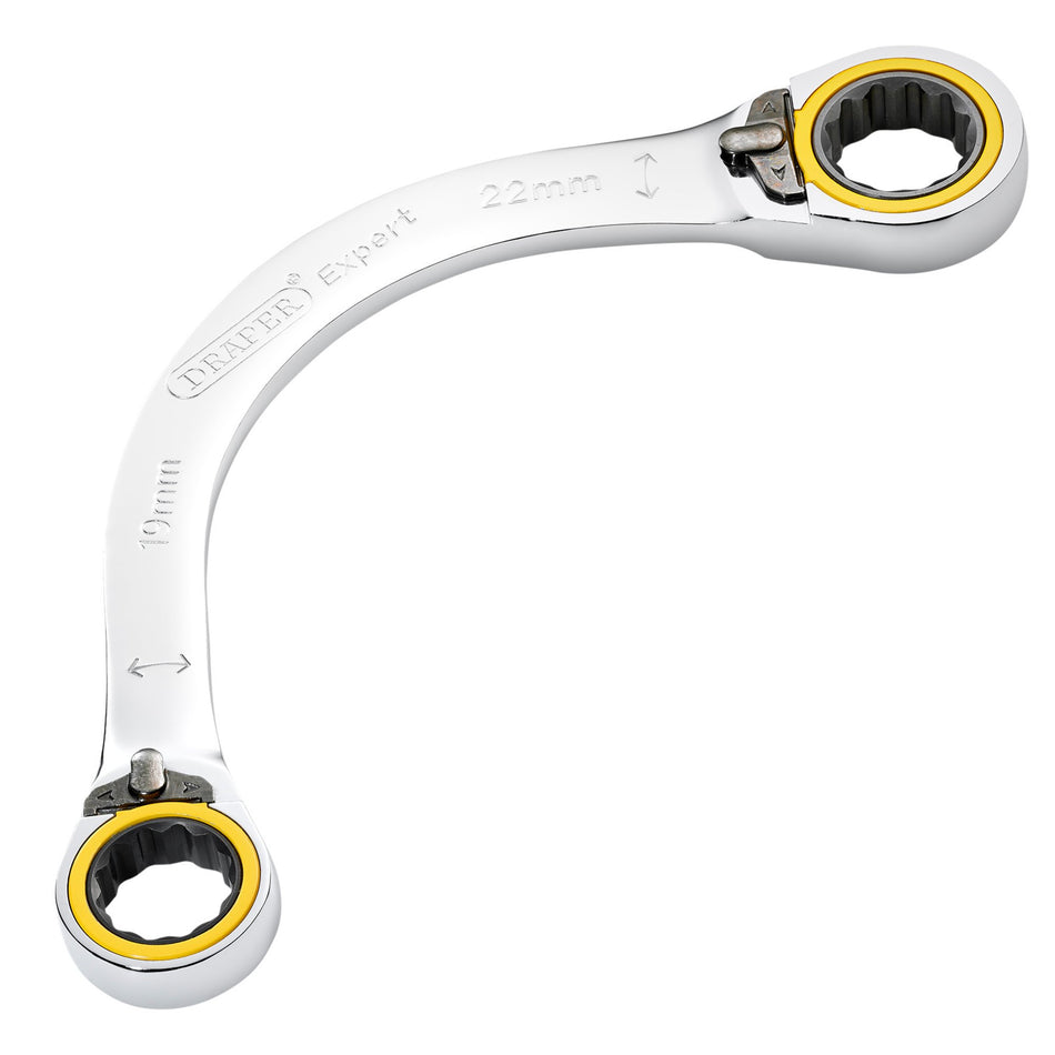 Draper-Expert-HI-TORQ®-Double-Ring-Ratchet-Half-Moon-Spanner,-19-x-22mm