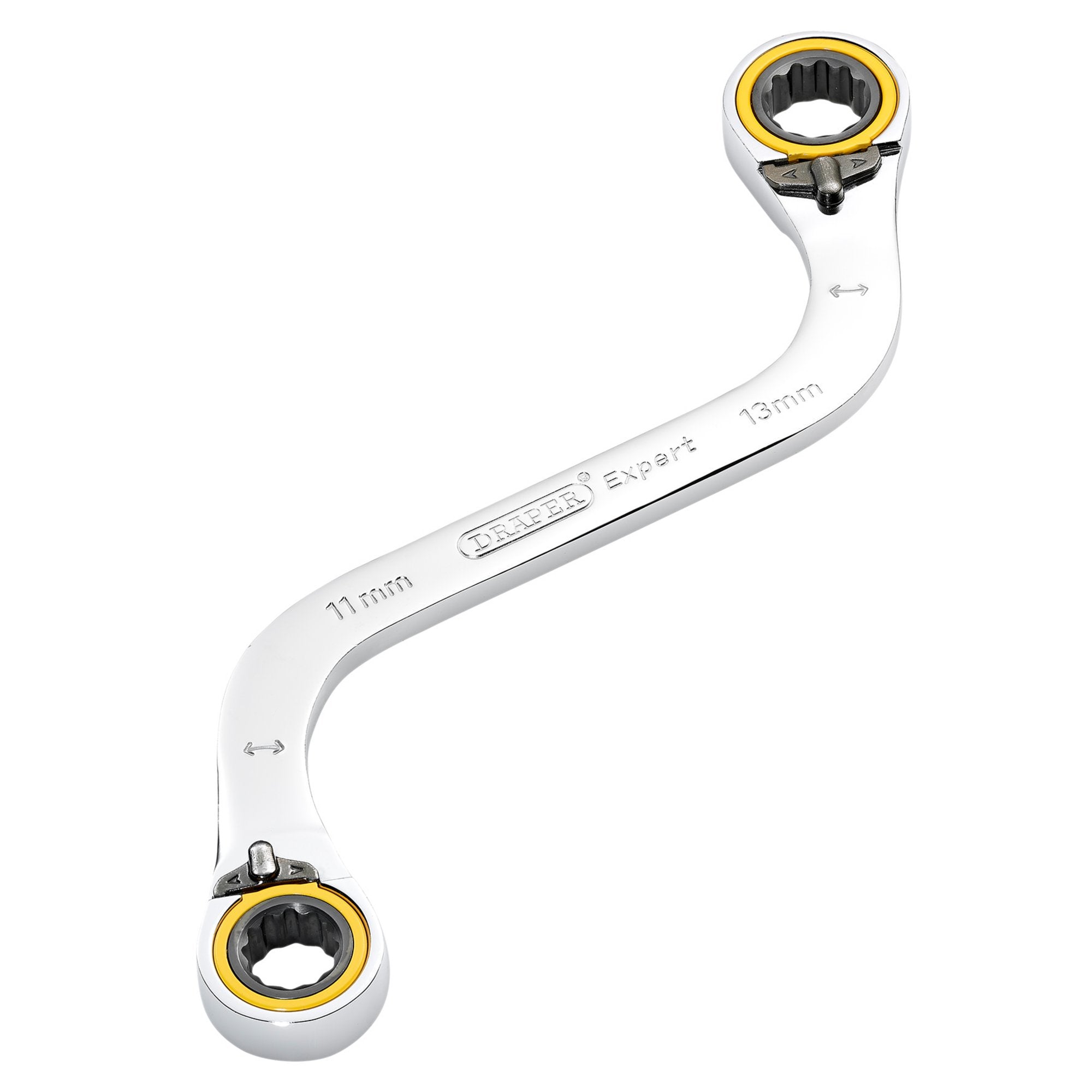 Draper-Expert-HI-TORQ®-Double-Ring-Ratchet-S-Shape-Spanner,-11-x-13mm