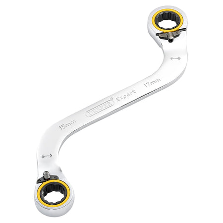 Draper-Expert-HI-TORQ®-Double-Ring-Ratchet-S-Shape-Spanner,-15-x-17mm