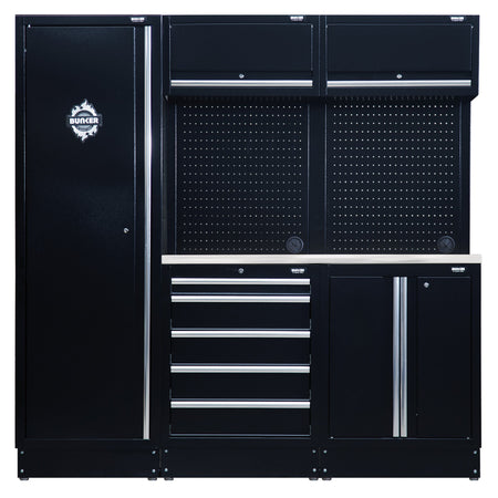 BUNKER®-11-Piece-Modular-Storage-Combo-with-Stainless-Steel-Worktop,-1960mm