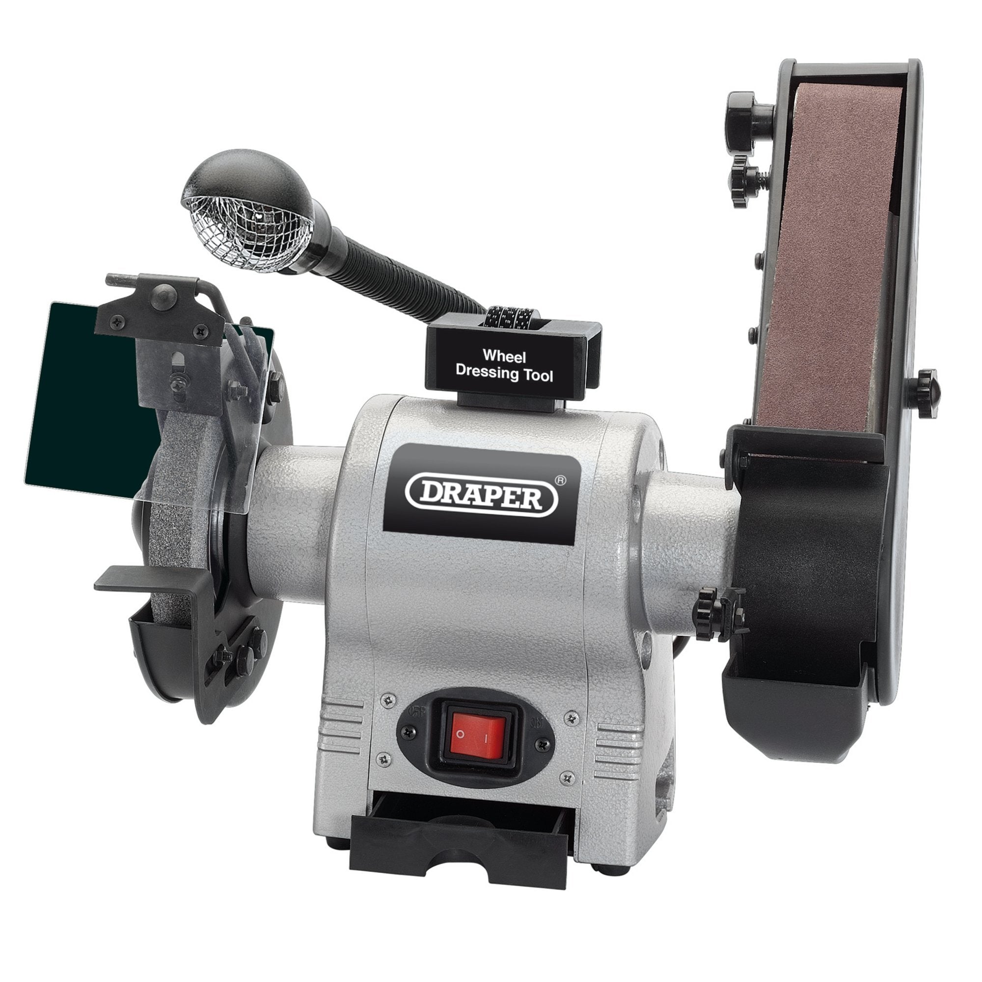 Bench-Grinder-with-Sanding-Belt-and-Work-light,-150mm,-370W
