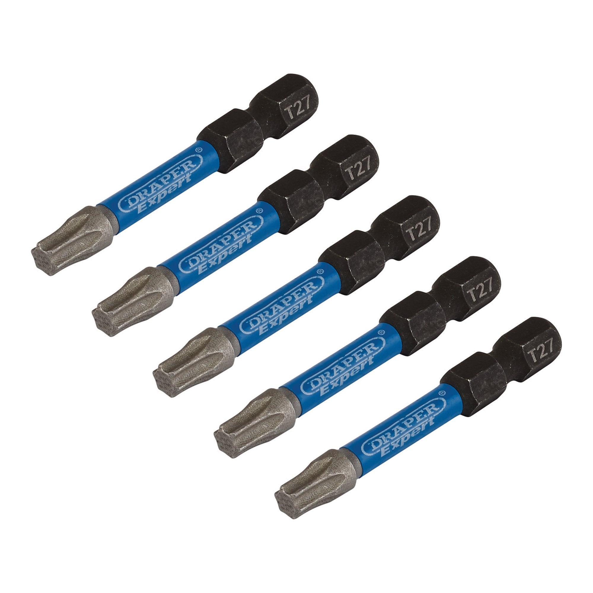 Draper-Expert-TX-STAR®-Impact-Screwdriver-Bits,-T27-x-50mm,-1/4"-Hex-(Pack-of-5)