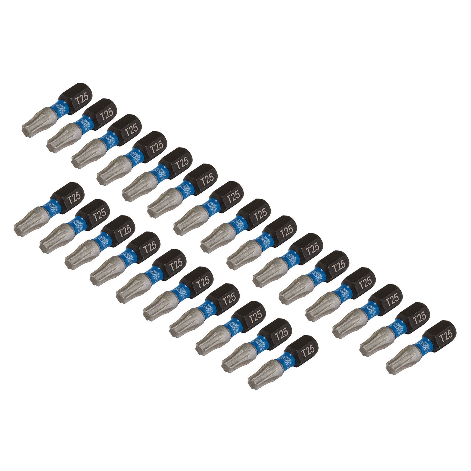 Draper-Expert-TX-STAR®-Impact-Screwdriver-Bits,-T25-x-25mm,-1/4"-Hex-(Pack-of-25)