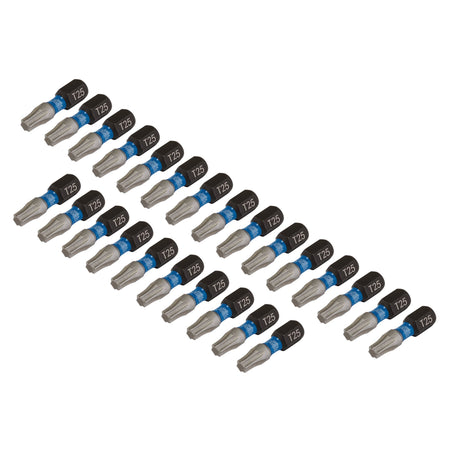 Draper-Expert-TX-STAR®-Impact-Screwdriver-Bits,-T25-x-25mm,-1/4"-Hex-(Pack-of-25)