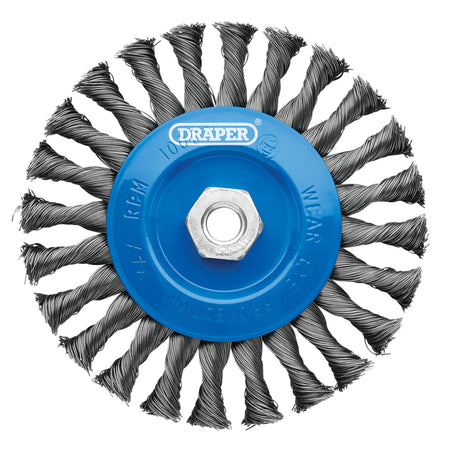 Steel-Twist-Knot-Flat-Wire-Wheel-Brush,-150mm,-M14