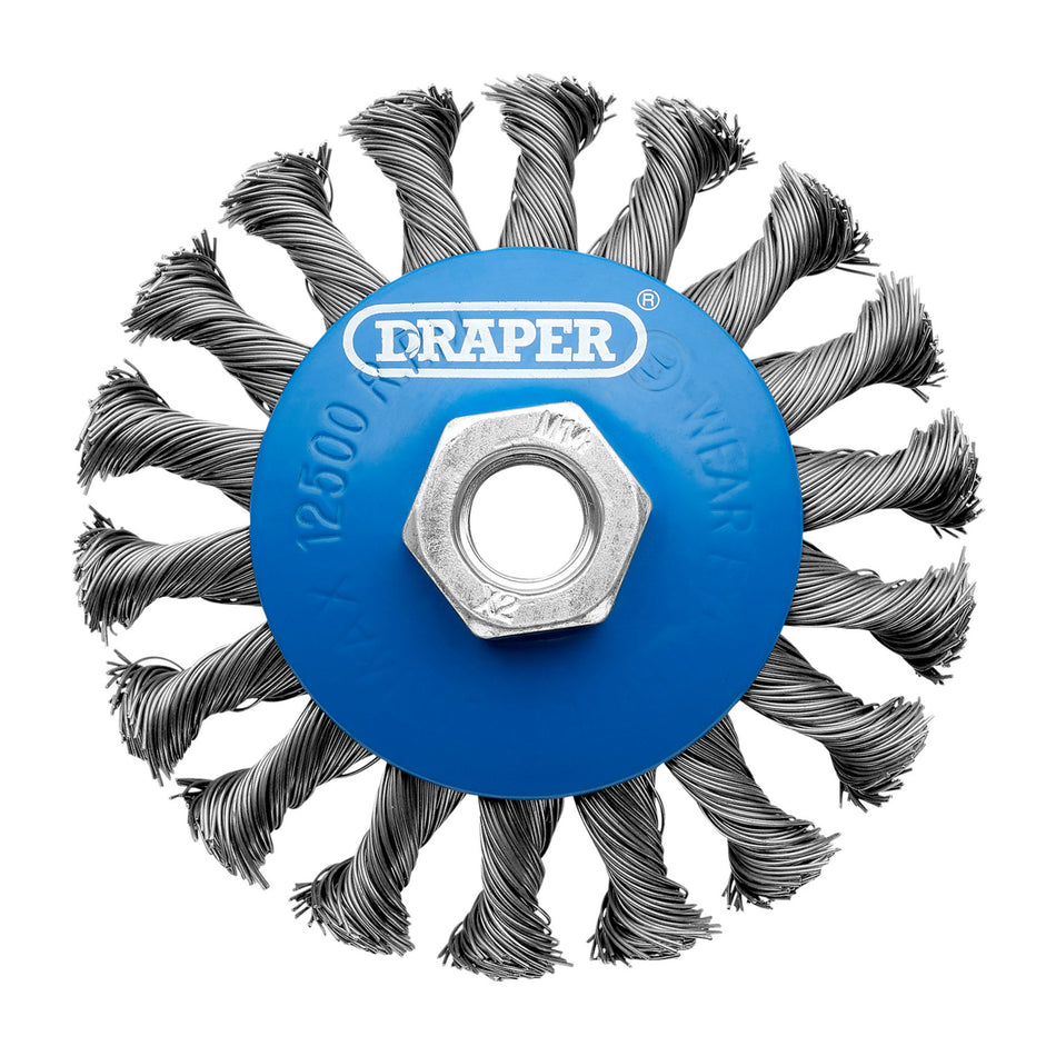 Steel-Bevelled-Twist-Knot-Wire-Wheel-Brush,-100mm,-M14
