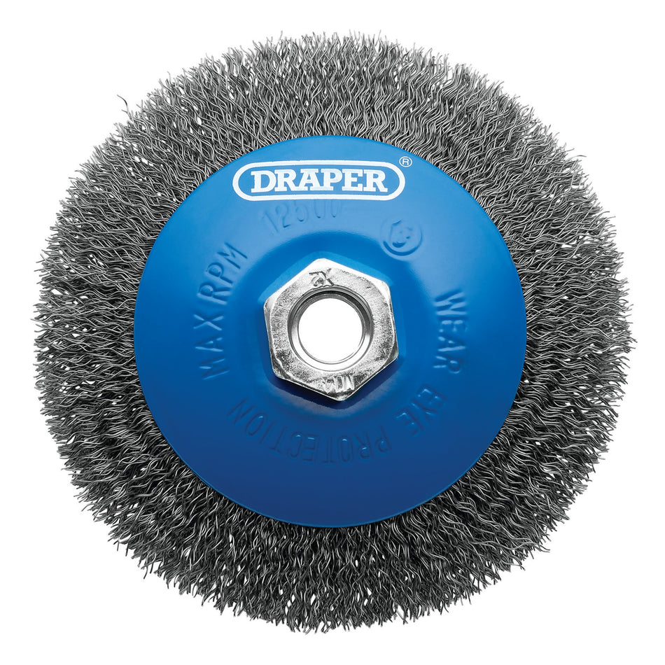Steel-Bevelled-Crimped-Wire-Wheel-Brush,-115mm,-M14