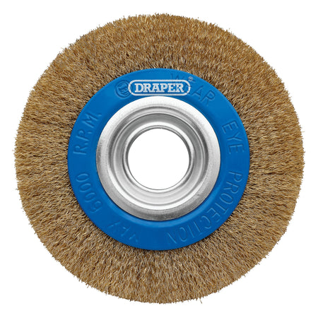 Brassed-Steel-Bench-Grinder-Wire-Wheel-Brush,-150-x-31.75mm