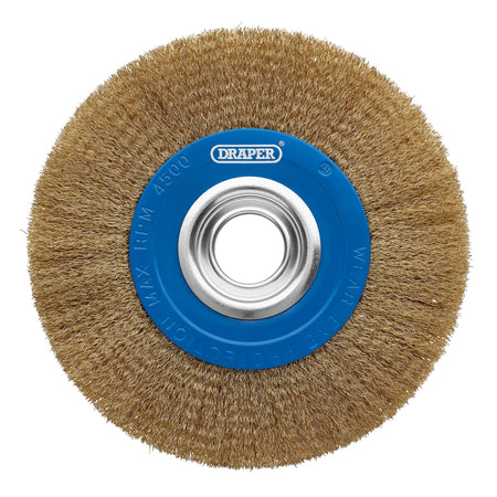 Brassed-Steel-Bench-Grinder-Wire-Wheel-Brush,-200-x-31.75mm