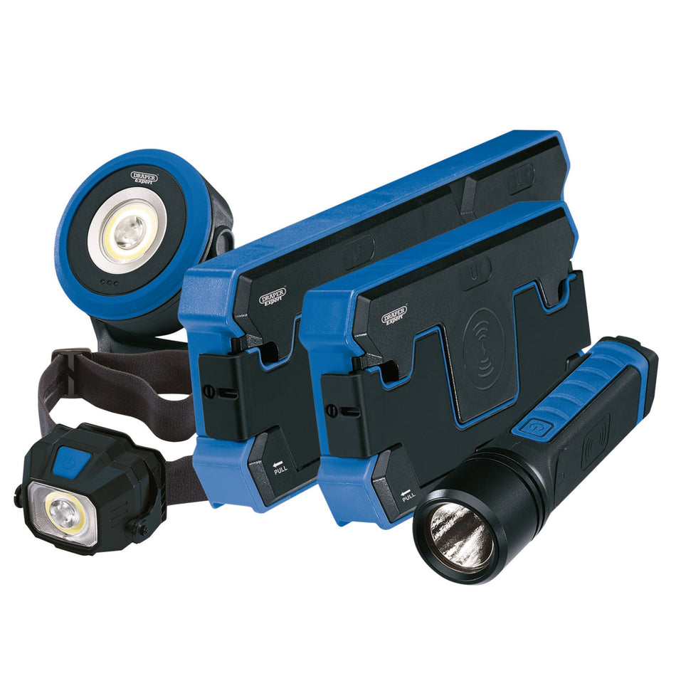 Draper-Expert-Wireless/USB-Rechargeable-Lights-Kit-with-Single-and-Dual-Charging-Pads