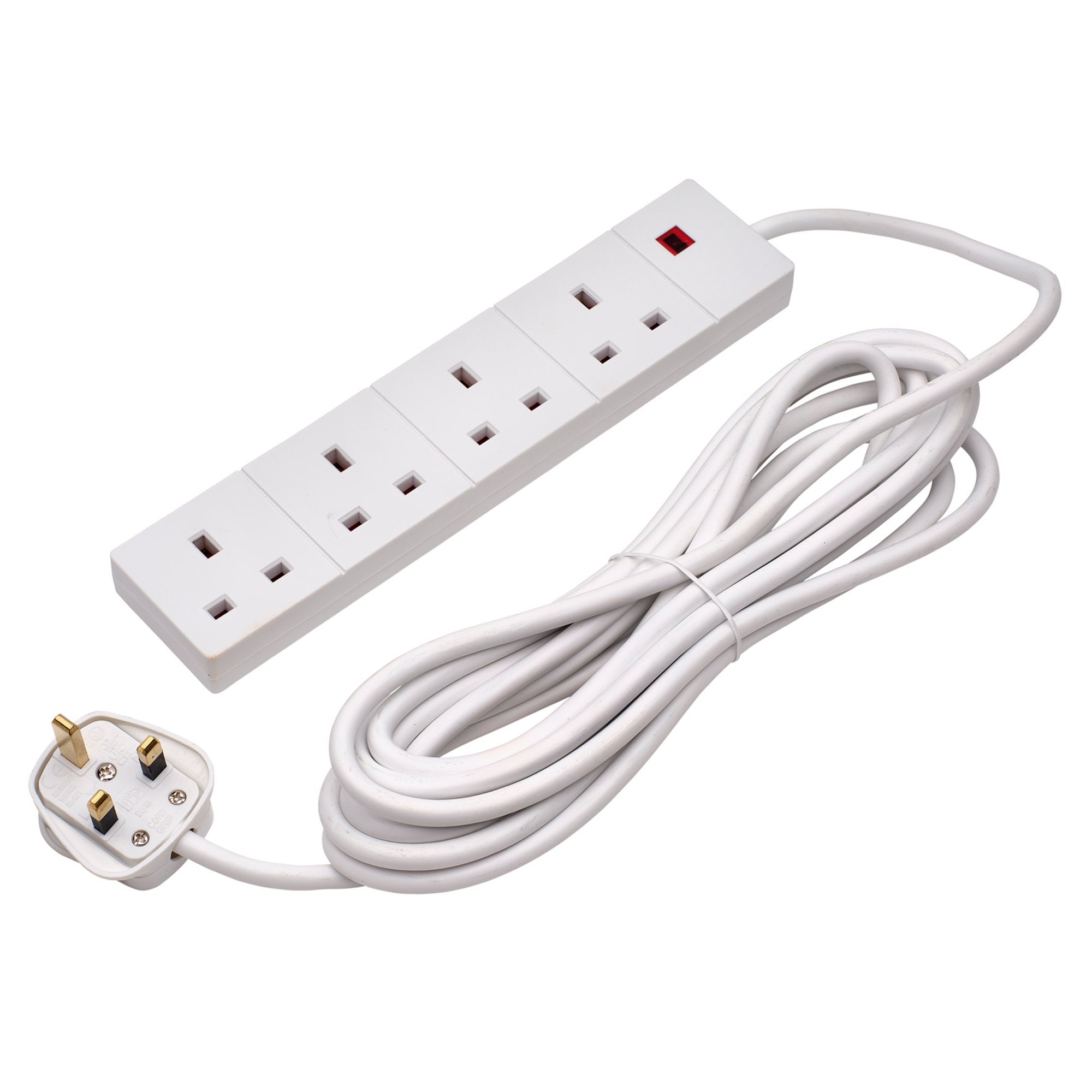 Four-Socket-Extension-Lead-with-Neon-Indicator,-5m