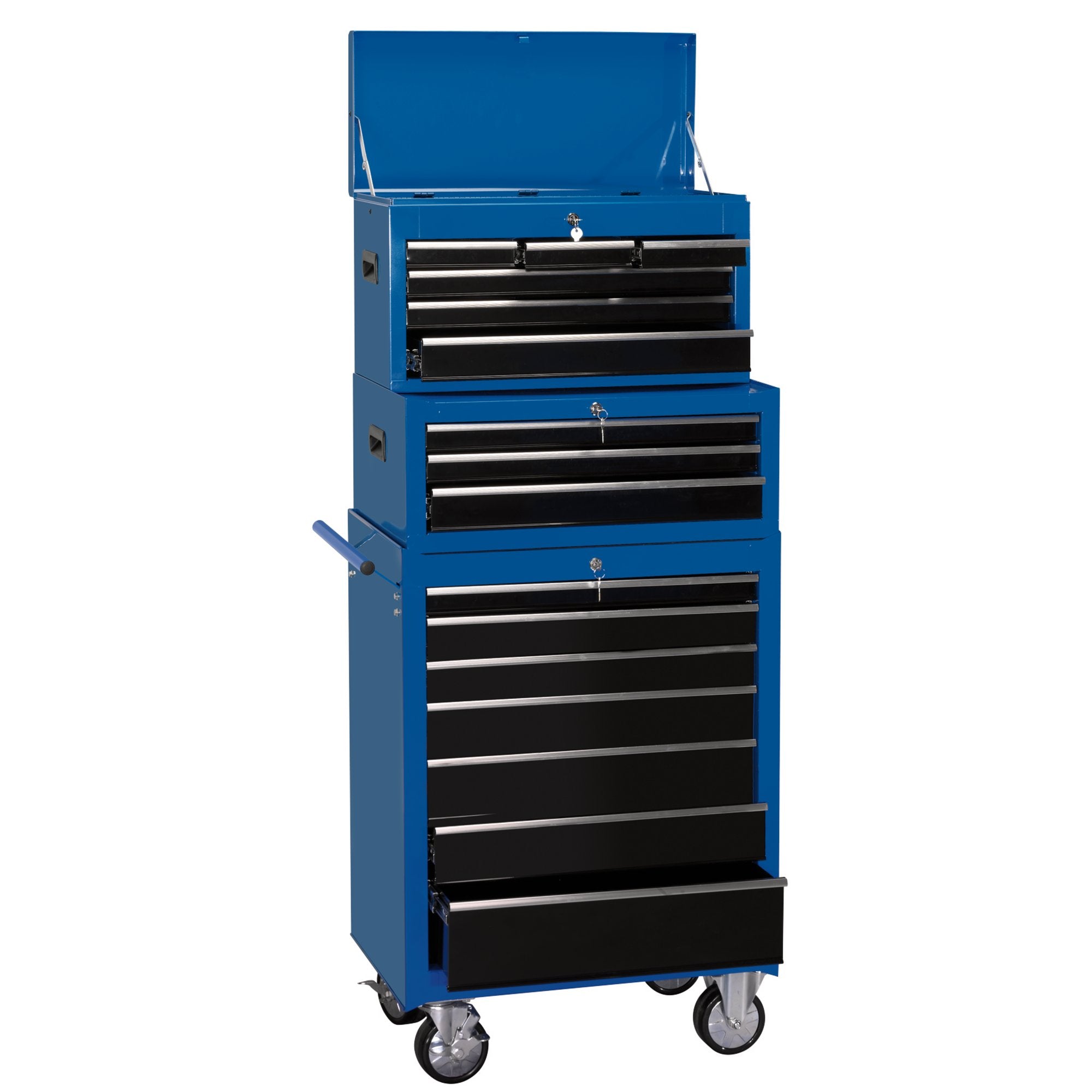 Combination-Roller-Cabinet-and-Tool-Chest,-16-Drawer,-26"