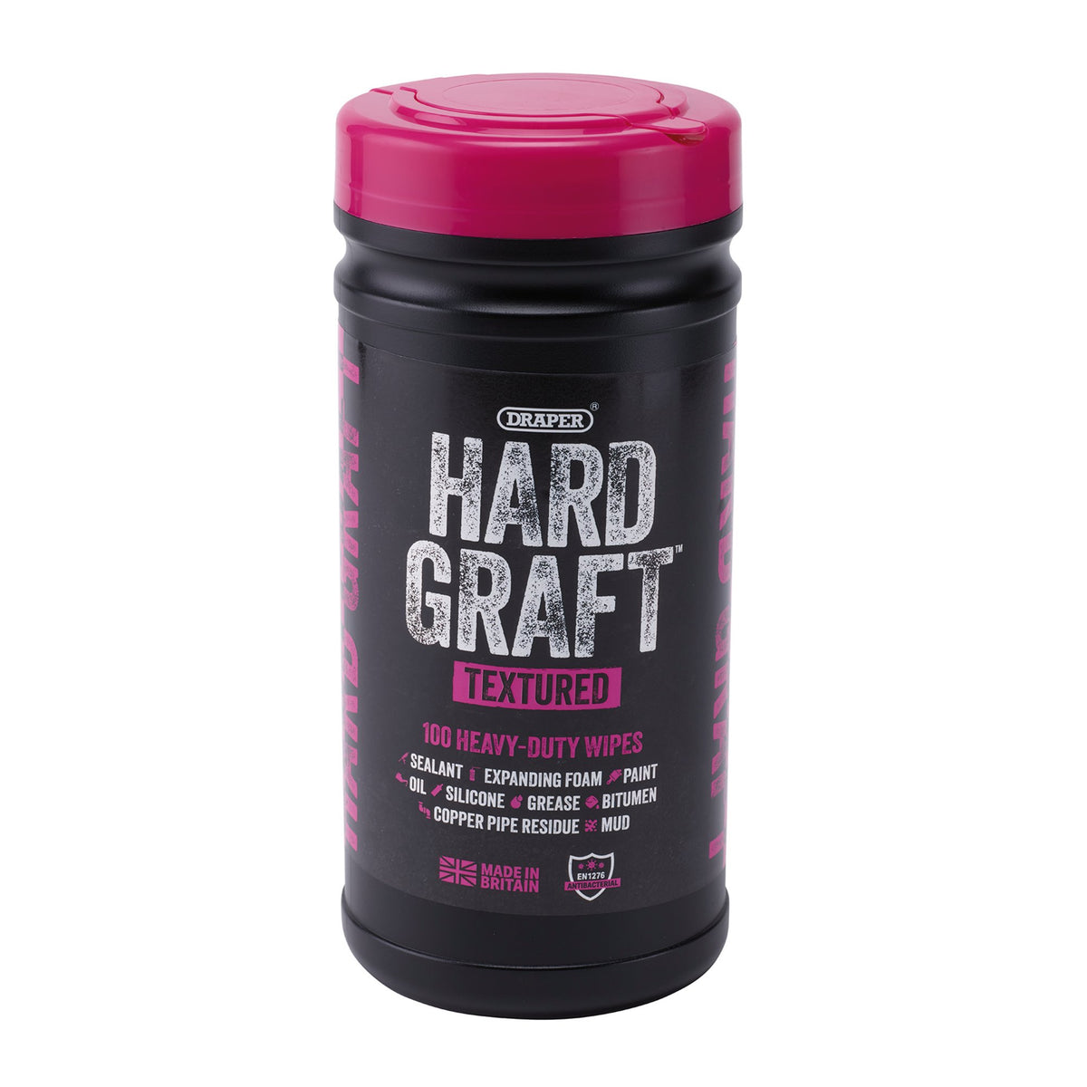Draper-Hard-Graft-Multipurpose-Textured-Wipes-(Tub-of-100)