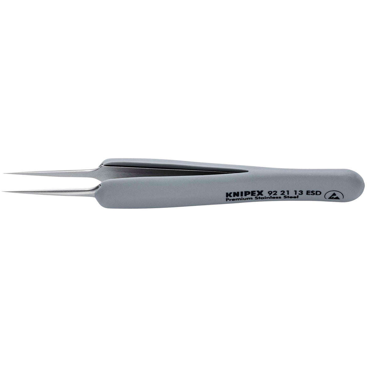 KNIPEX-92-21-13-ESD-Precision-Tweezers-with-rubber-handles-ESD,-112mm