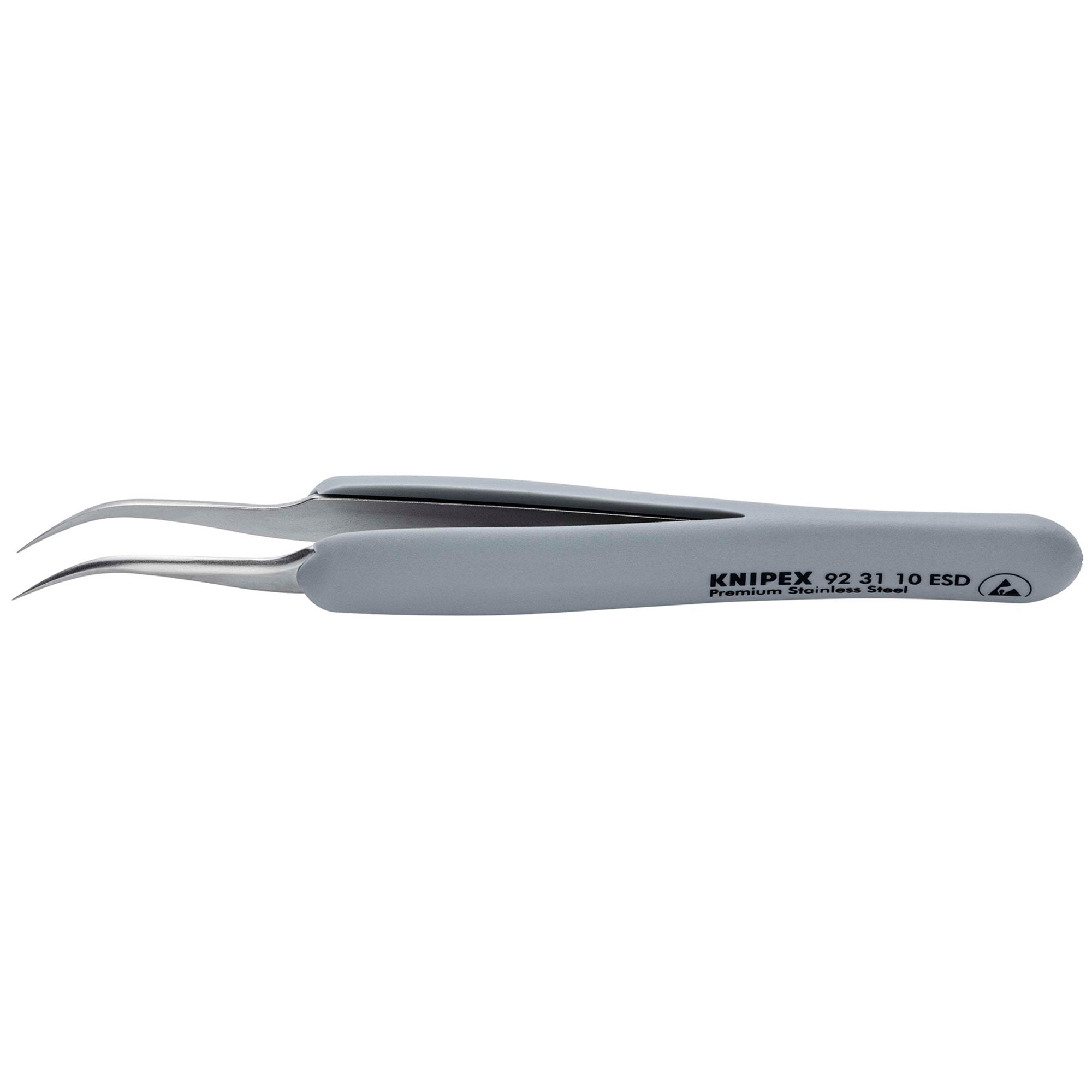 KNIPEX-92-31-10-ESD-Precision-Tweezers-with-rubber-handles-ESD,-122mm