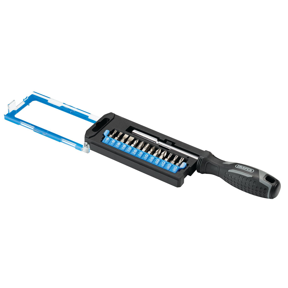 Soft-Grip-Magnetic-Screwdriver-and-Bit-Set,-1/4"-x-100mm-(14-Piece)