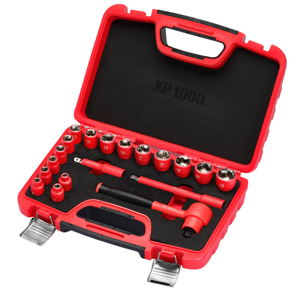 XP1000®-VDE-Metric-Socket-Set,-3/8"-Sq.-Dr.-(19-Piece)