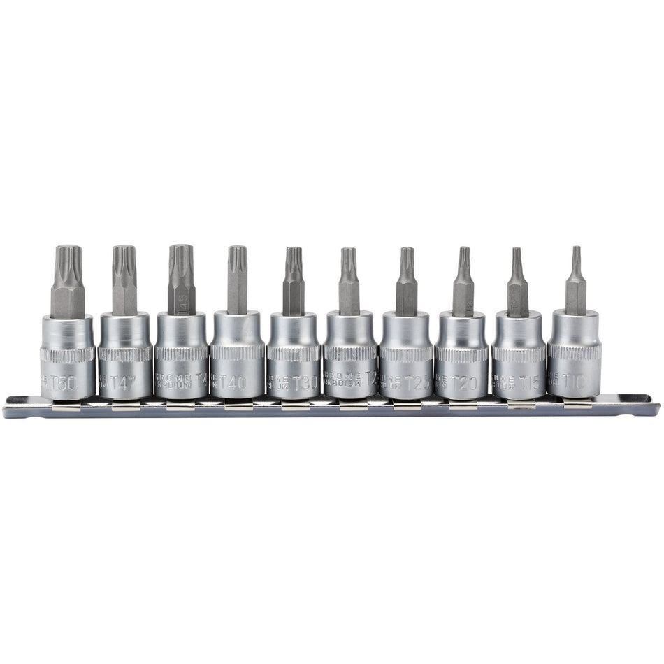 Draper-TX-STAR®-Plus-Socket-Bit-Set,-3/8"-Sq.-Dr.,-48mm-(10-Piece)