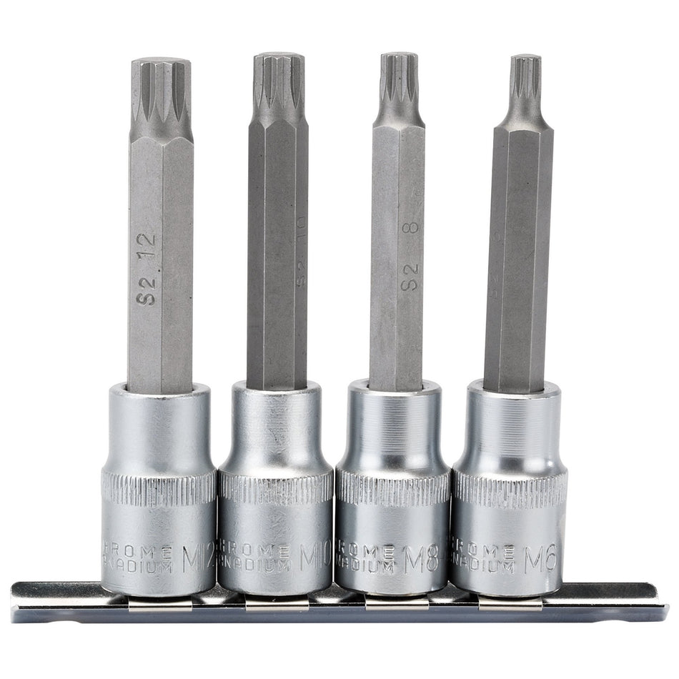 Spline-Socket-Bit-Set,-1/2"-Sq.-Dr.-(4-Piece)