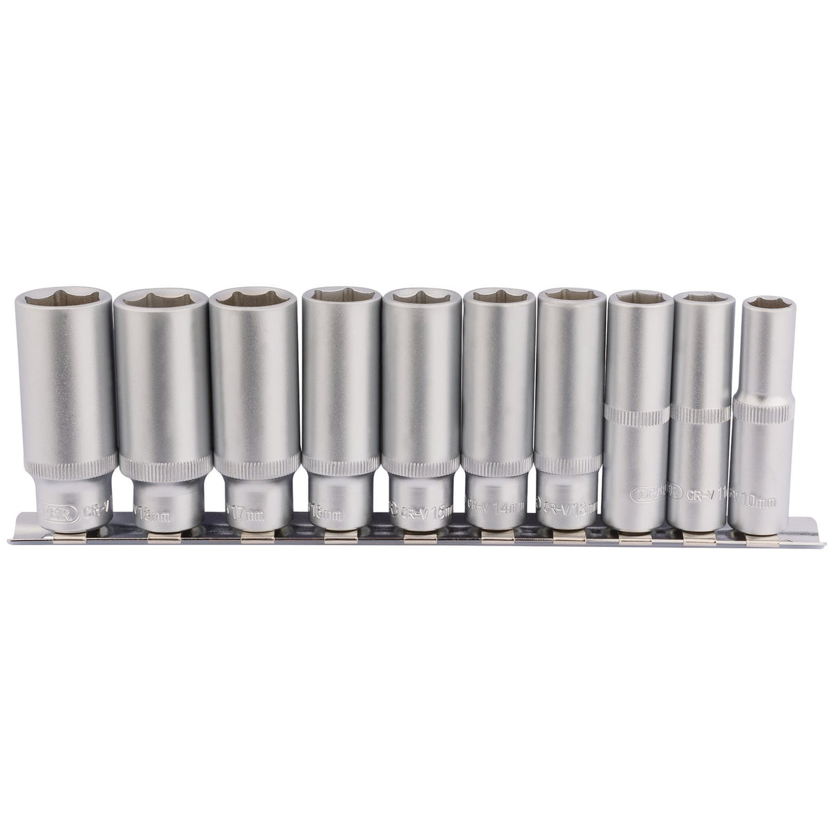 Deep-Socket-Set-on-Metal-Rail,-3/8"-Sq.-Dr.-(10-Piece)