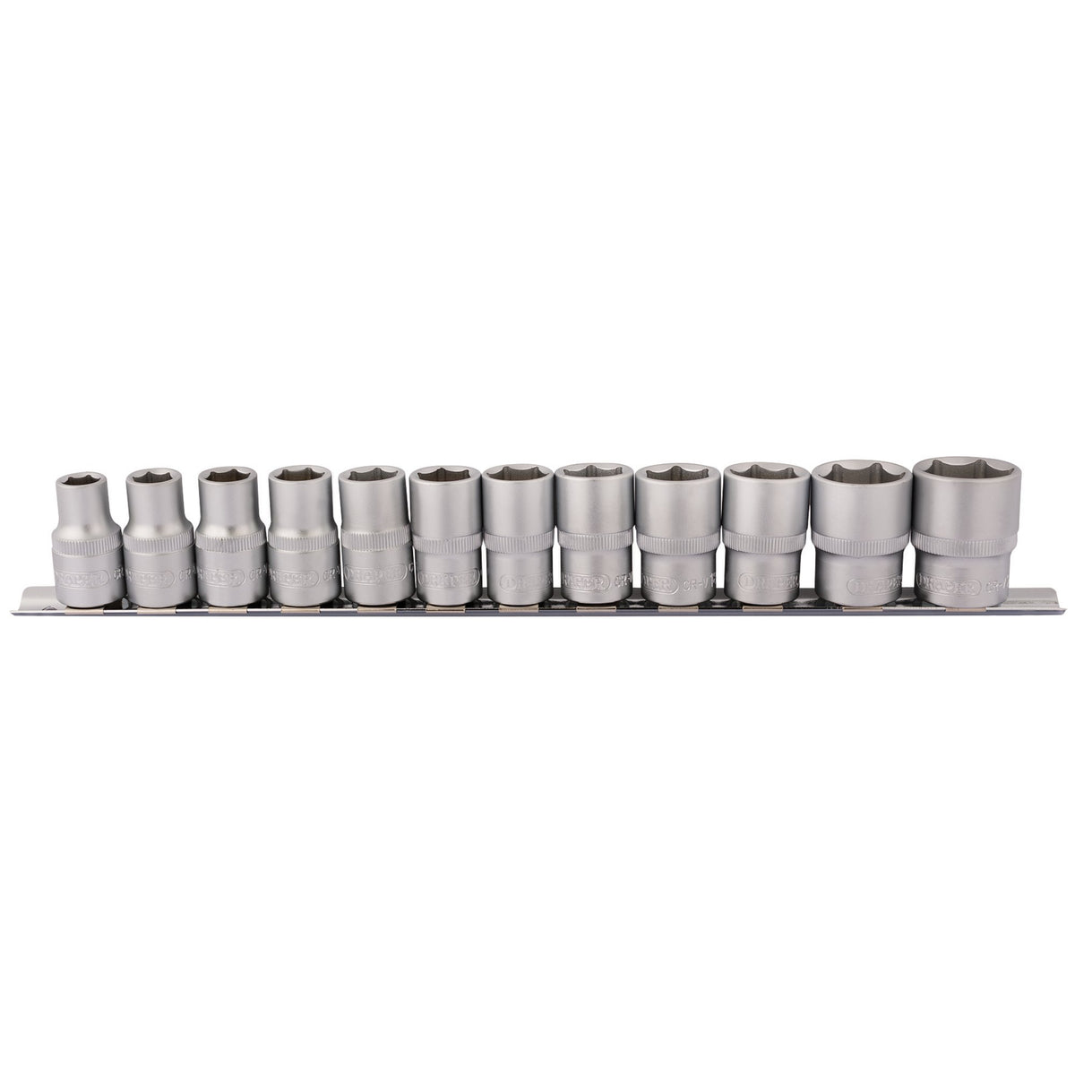 Socket-Set-on-Metal-Rail,-1/2"-Sq.-Dr.-(12-Piece)