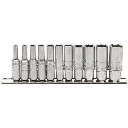 Imperial-Deep-Socket-on-Metal-Rail,-1/4"-Sq.-Dr.-(11-Piece)
