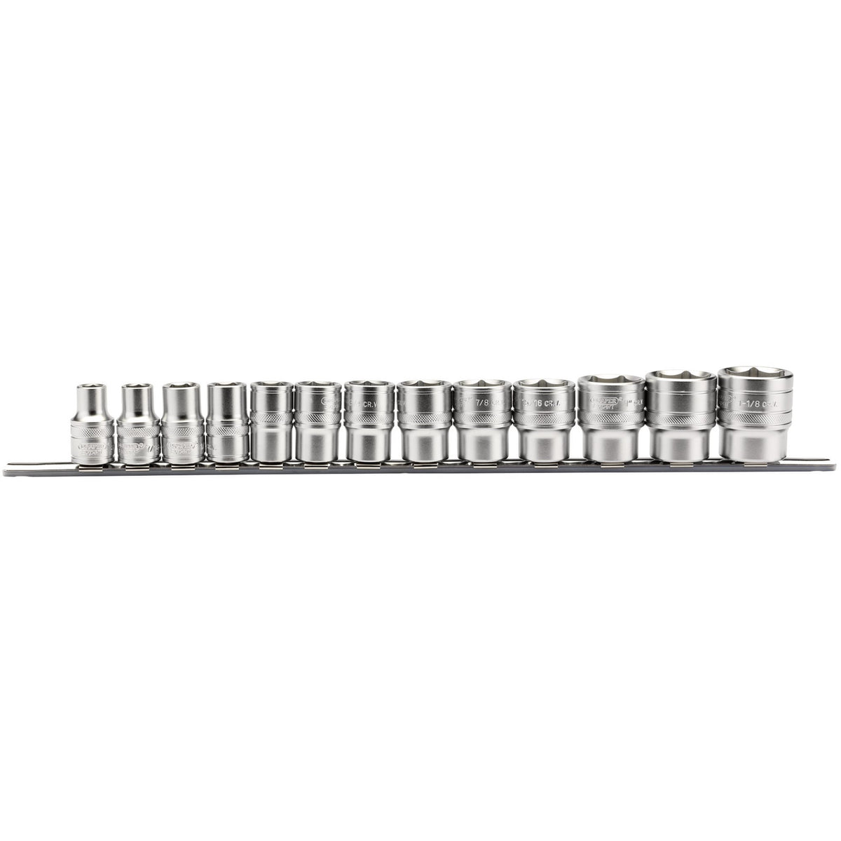 Imperial-Socket-on-a-Metal-Rail,-1/2"-Sq.-Dr.-(13-Piece)