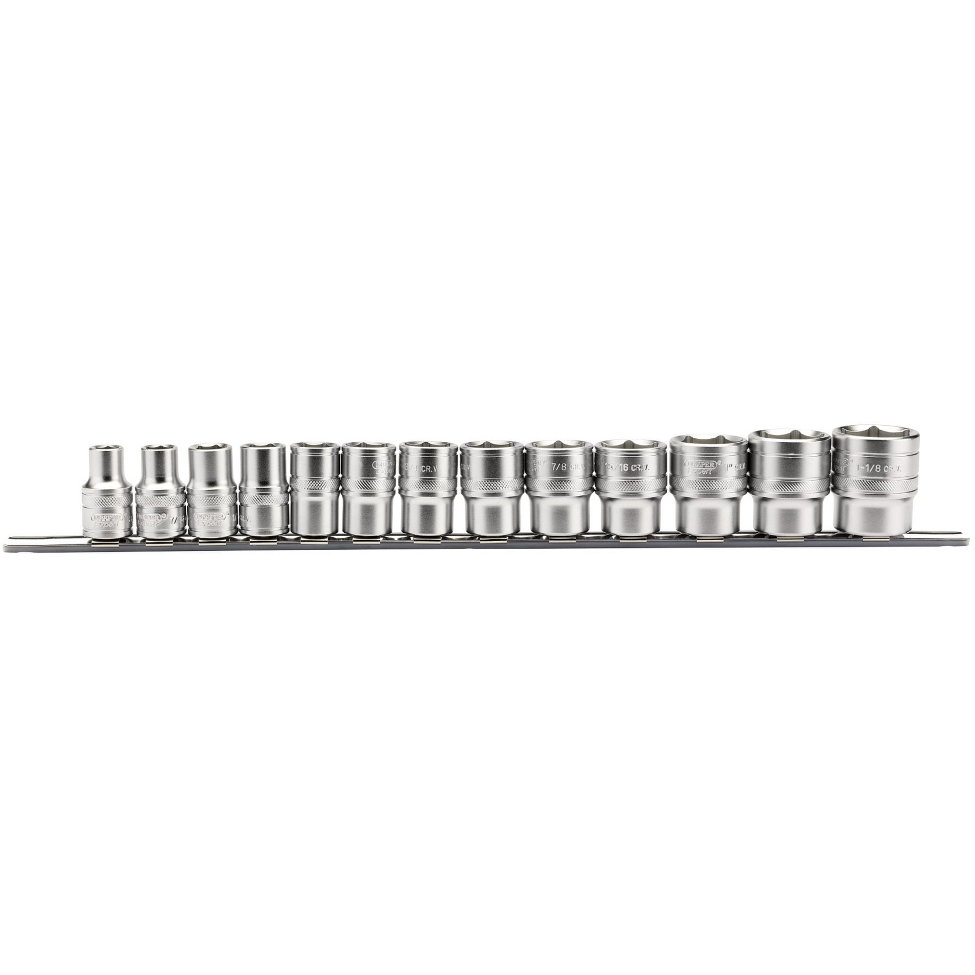 Imperial-Socket-on-a-Metal-Rail,-1/2"-Sq.-Dr.-(13-Piece)