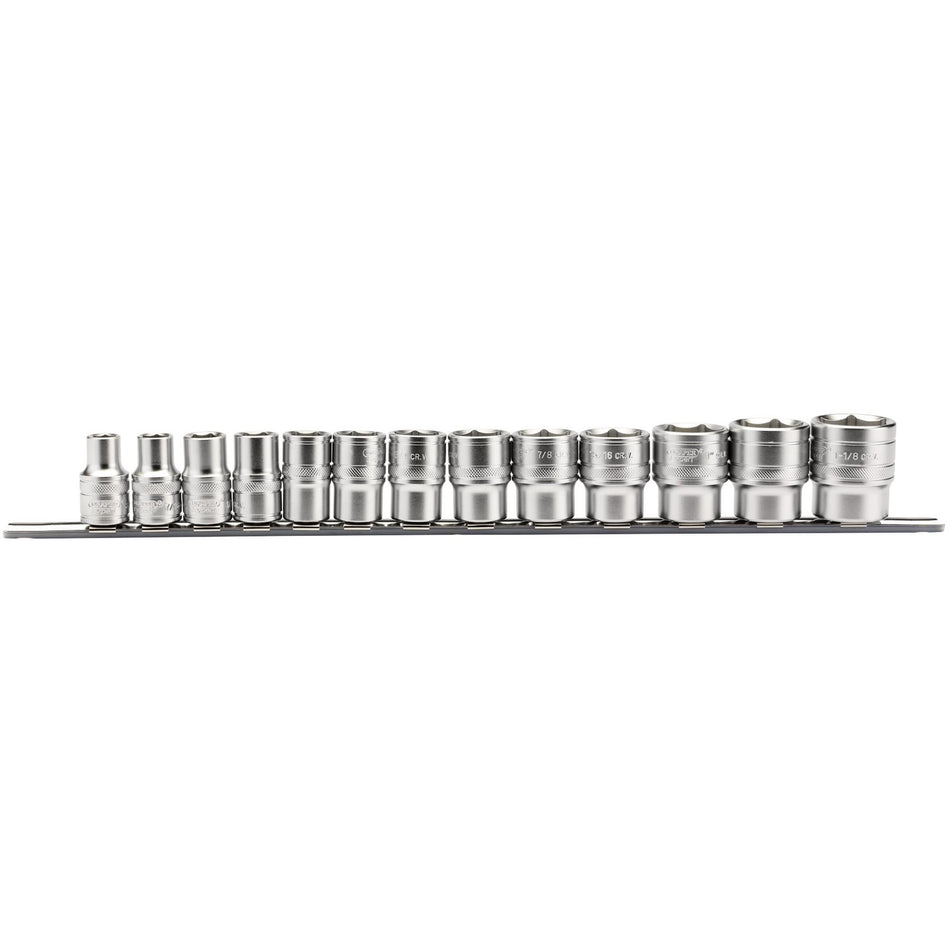 Imperial-Socket-on-a-Metal-Rail,-1/2"-Sq.-Dr.-(13-Piece)