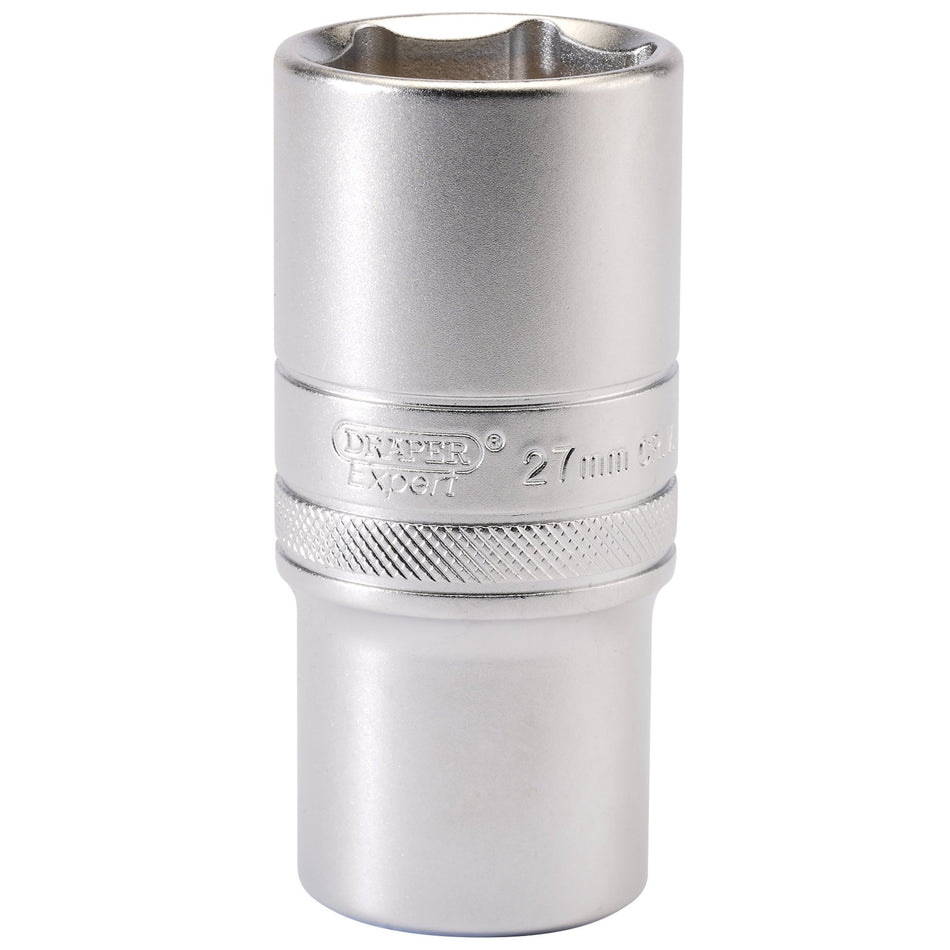 6-Point-Metric-Deep-Socket,-1/2"-Sq.-Dr.,-27mm