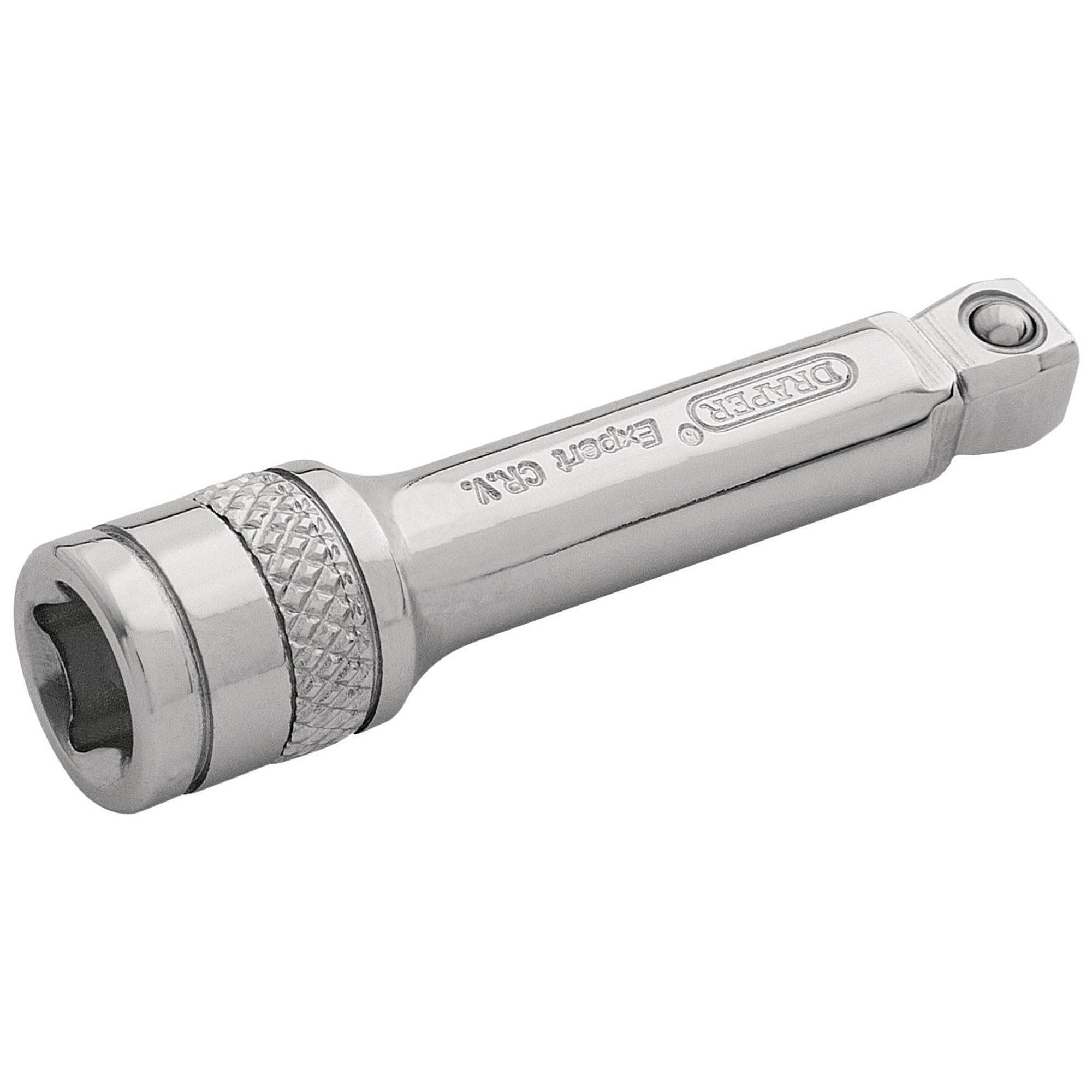 Draper-Expert-Wobble-Extension-Bar,-1/4"-Sq.-Dr.,-50mm,-Polished-Chrome