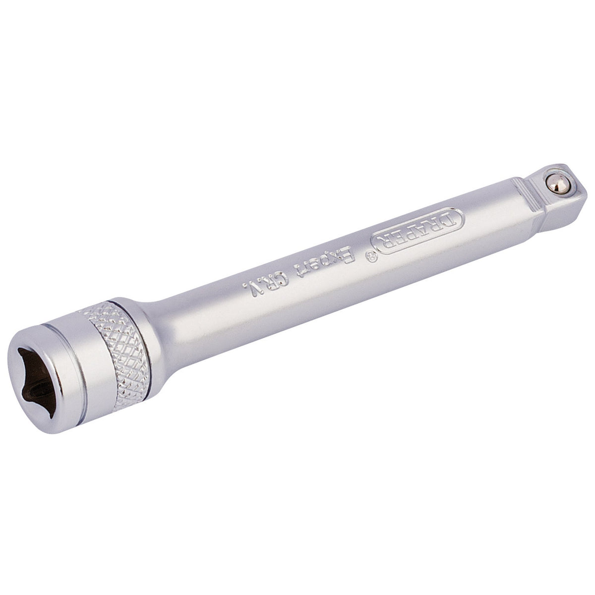 Draper-Expert-Wobble-Extension-Bar,-1/4"-Sq.-Dr.,-75mm,-Micro-Satin-Chrome