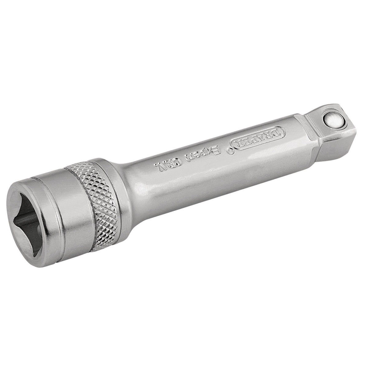 Satin-Chrome-Wobble-Extension-Bar,-3/8"-Sq.-Dr.,-75mm