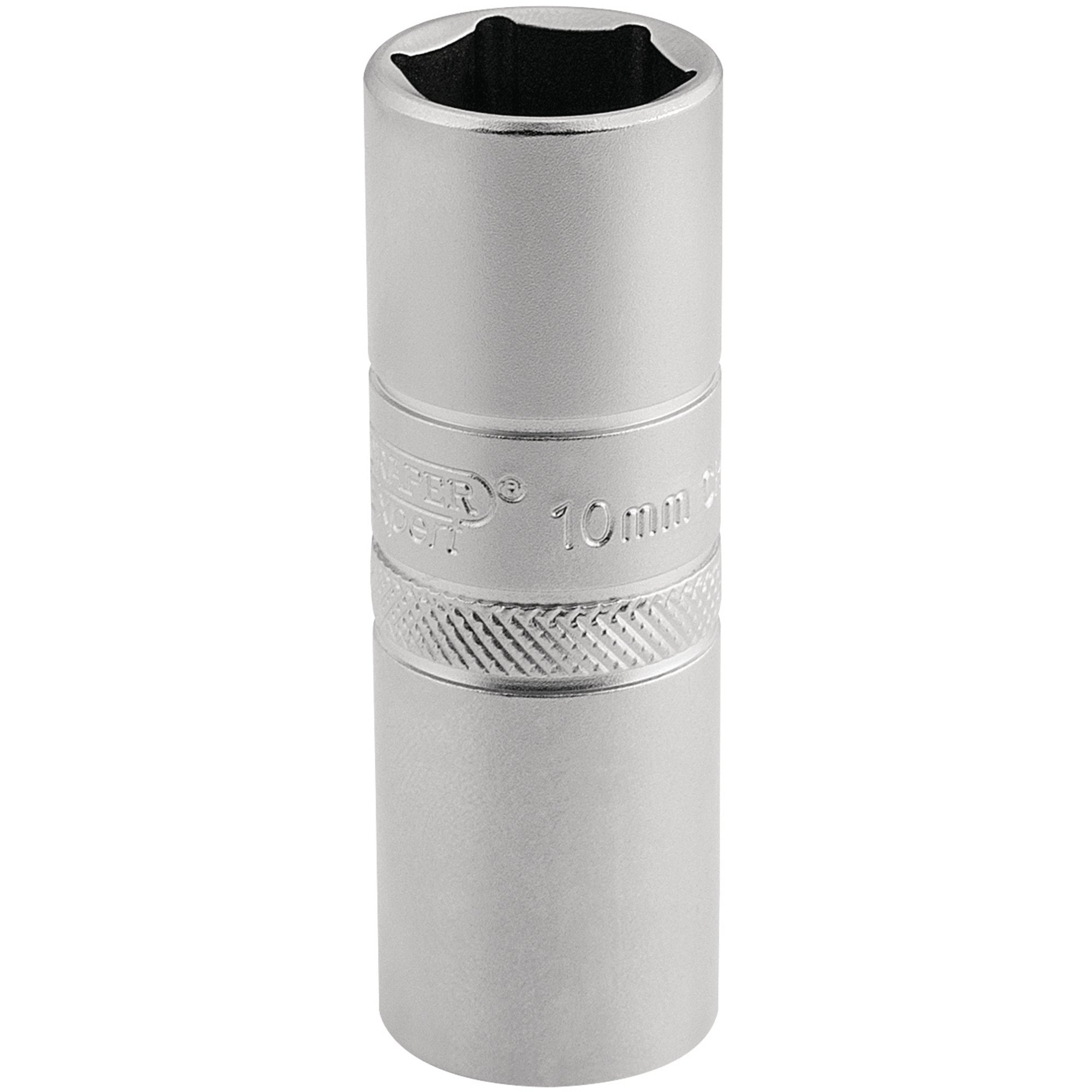 10mm-Thread-6-Point-Satin-Chrome-Spark-Plug-Socket,-1/2"-Sq.-Dr.,-16mm