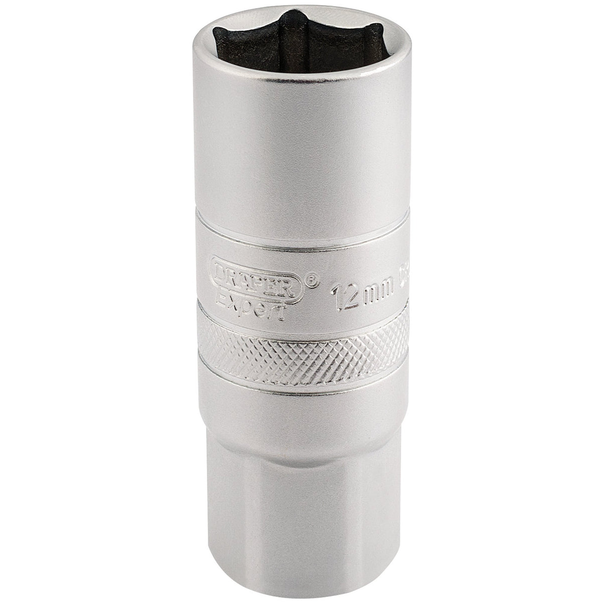 12mm-Thread-6-Point-Satin-Chrome-Spark-Plug-Socket,-1/2"-Sq.-Dr.,-18mm