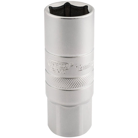 12mm-Thread-6-Point-Satin-Chrome-Spark-Plug-Socket,-1/2"-Sq.-Dr.,-18mm