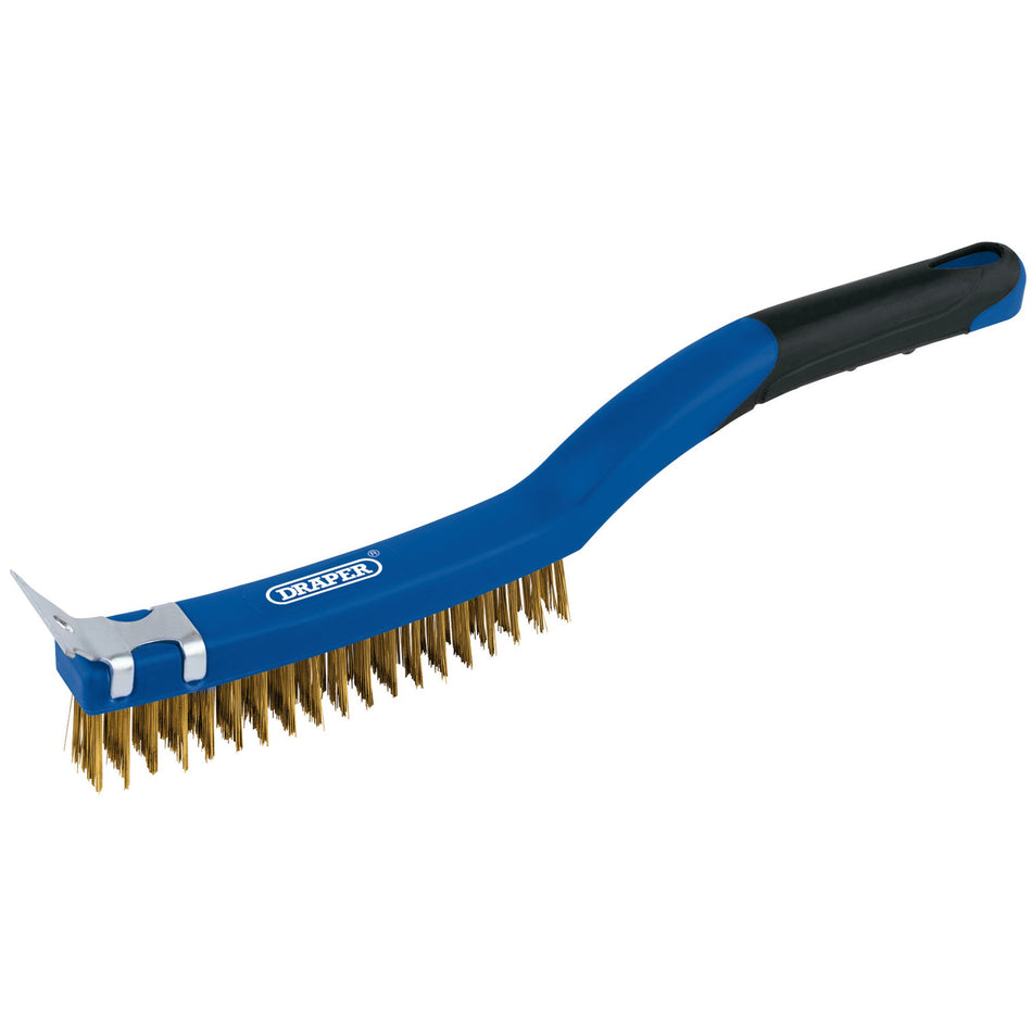 Brass-Wire-Scratch-Brush-with-Scraper,-350mm