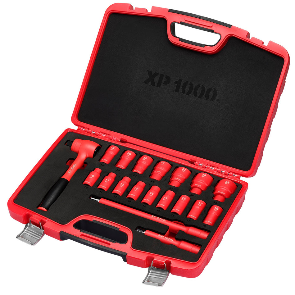 XP1000®-VDE-Metric-Socket-Set,-1/2"-Sq.-Dr.-(19-Piece)