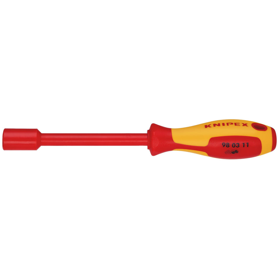 KNIPEX-98-03-11-VDE-Insulated-Nut-Driver,-11.0-x-125mm