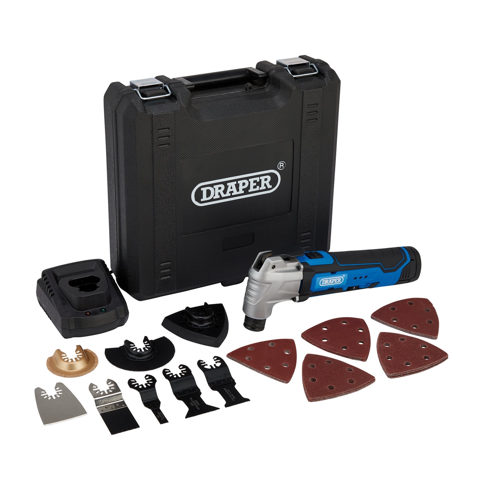 12V-Oscillating-Multi-Tool-(33-Piece),-1-x-Battery,-1.5Ah,-1-x-Fast-Charger