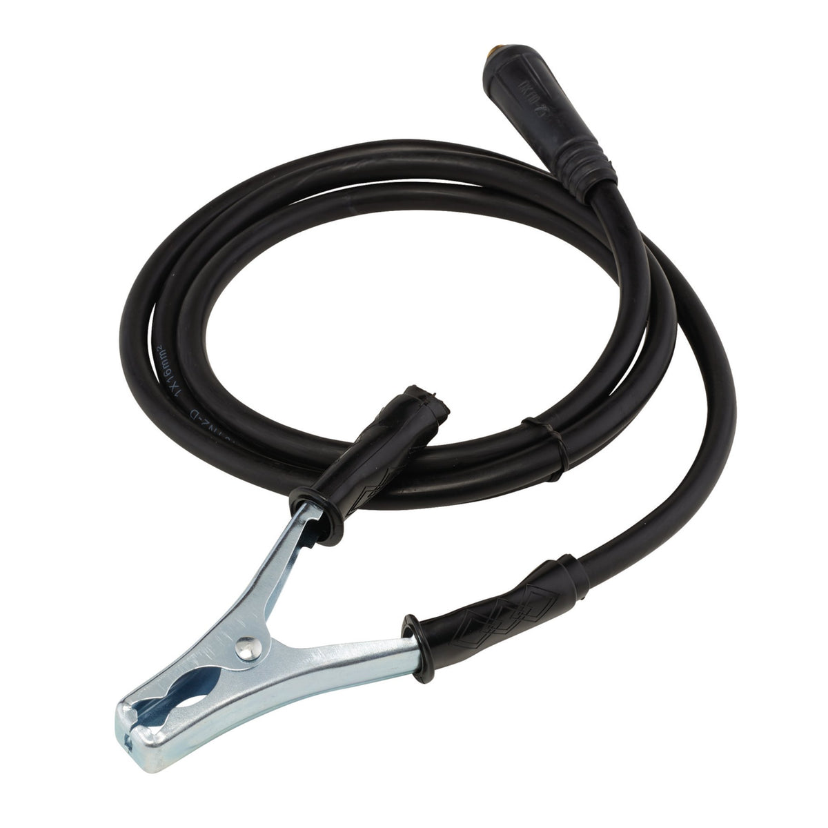 MMA-Welding-Earth-Lead-and-Clamp-with-10/25-Dinse-type-Plug,-1.8m,-200A