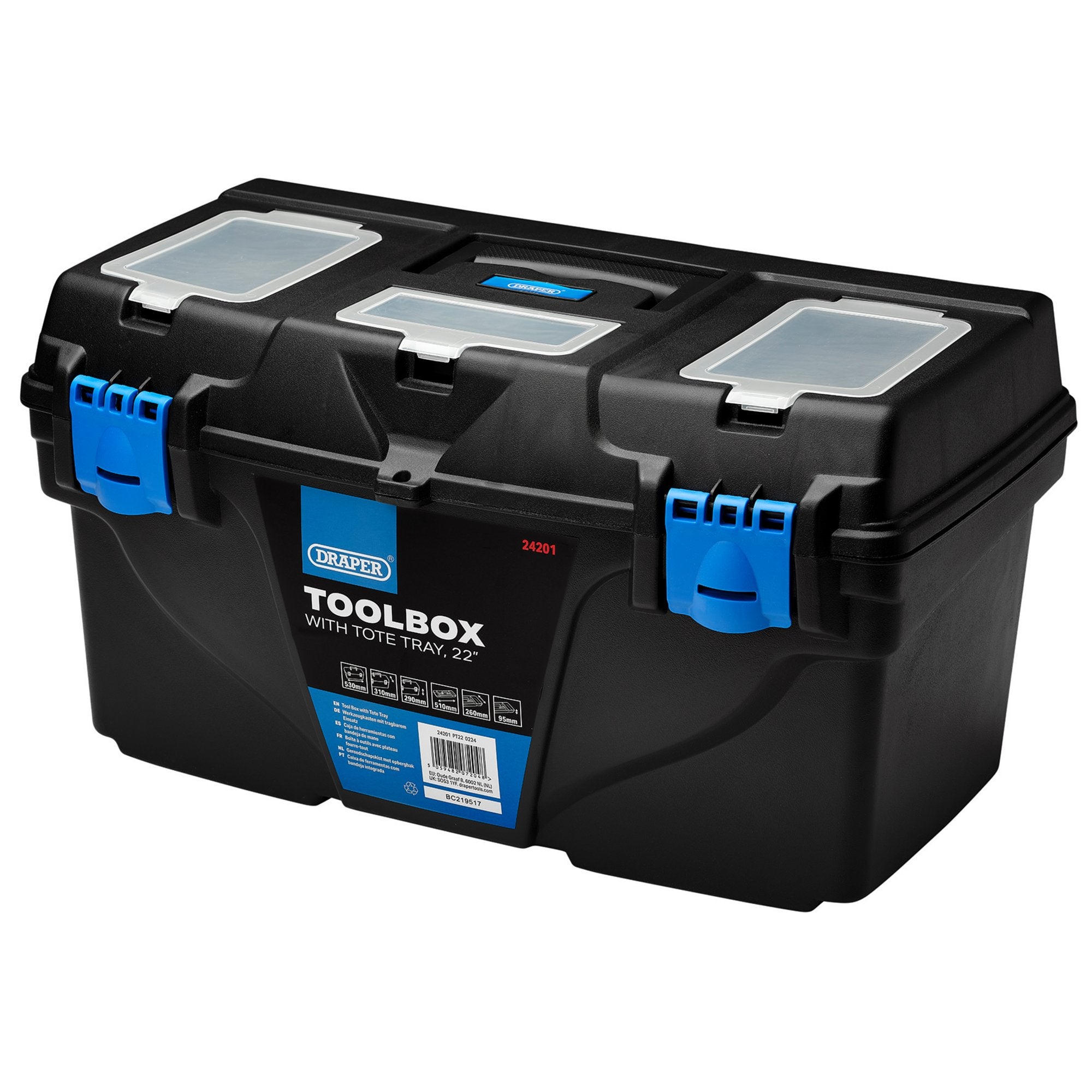 Plastic-Toolbox-with-Tote-Tray,-22"
